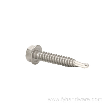 Stainless steel roofing screws with the nylon washer